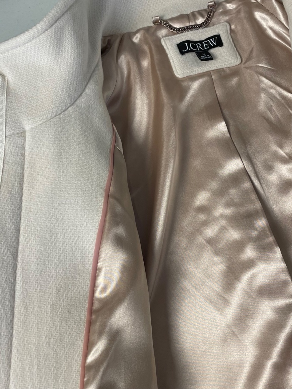 J.Crew Toscana Coat in Italian Stadium-Cloth Wool Ivory Cream Size 20 - Picture 6 of 14